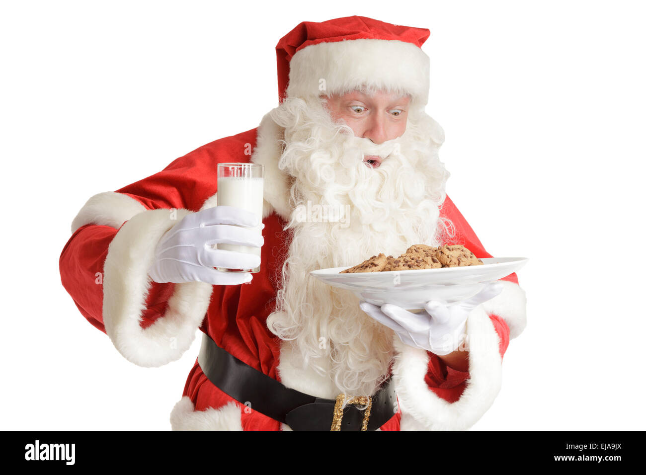 Santa gets milk and cookies Stock Photo Alamy