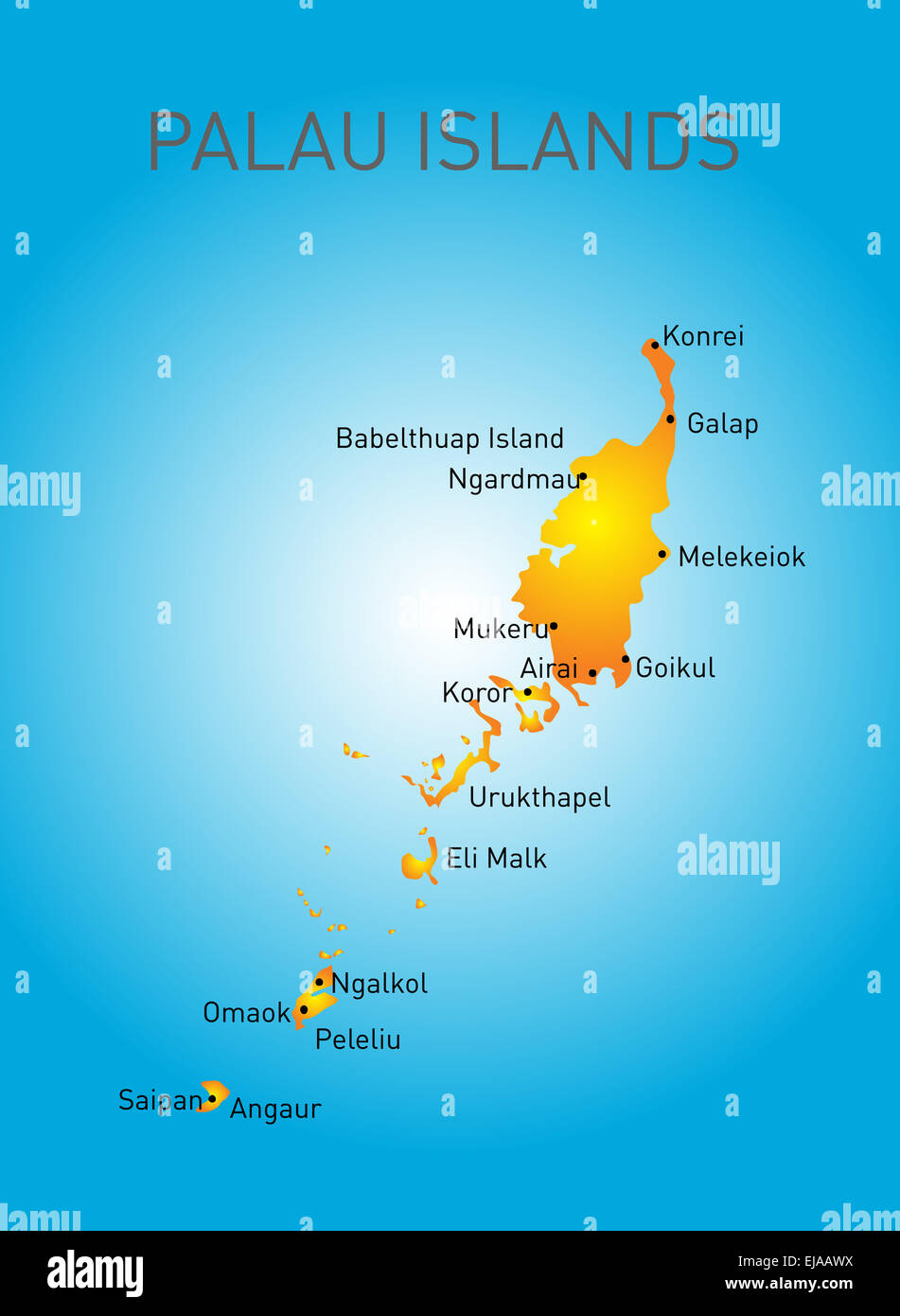 Palau map Stock Photo
