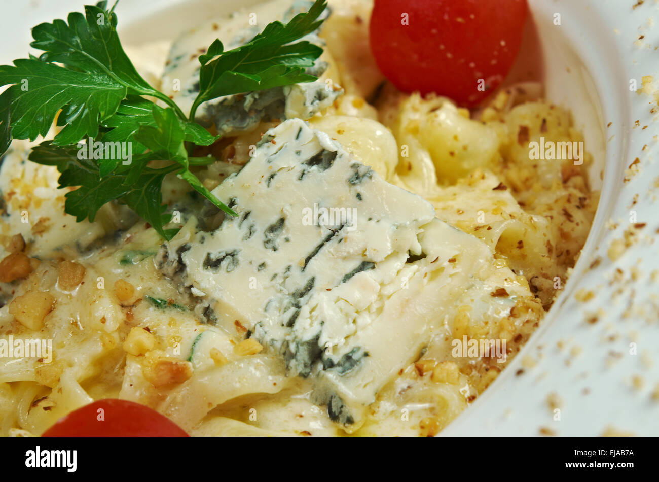 Pasta fettuccine with salmon Stock Photo - Alamy