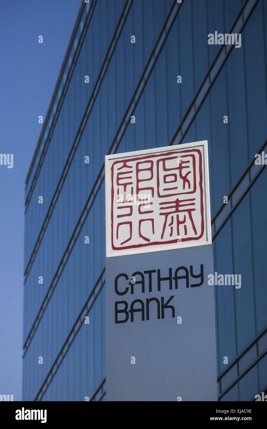 Los Angeles, California, USA. 9th Mar, 2015. The Cathay Bank headquater