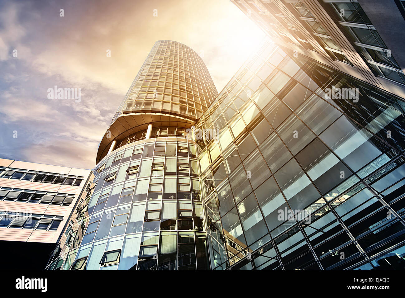 office tower in the sun Stock Photo
