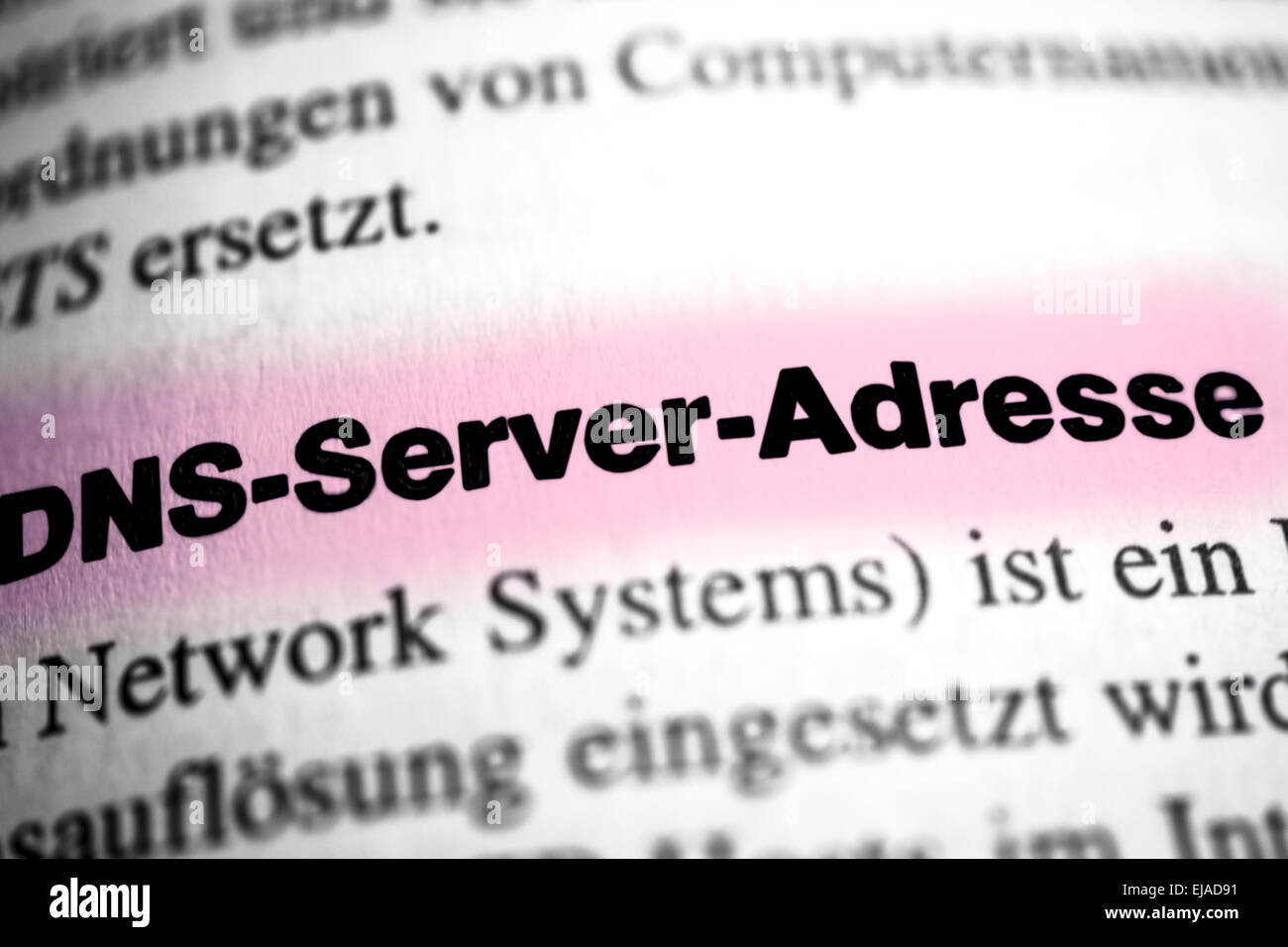 DNS Server Address Stock Photo