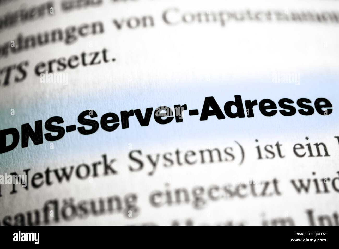 DNS Server Adress Stock Photo