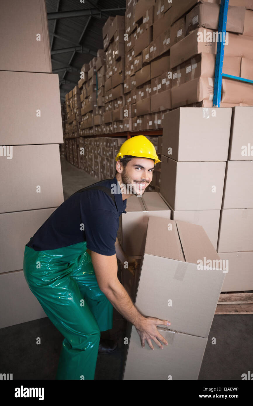 Warehouse worker loading up a pallet Stock Photo Alamy