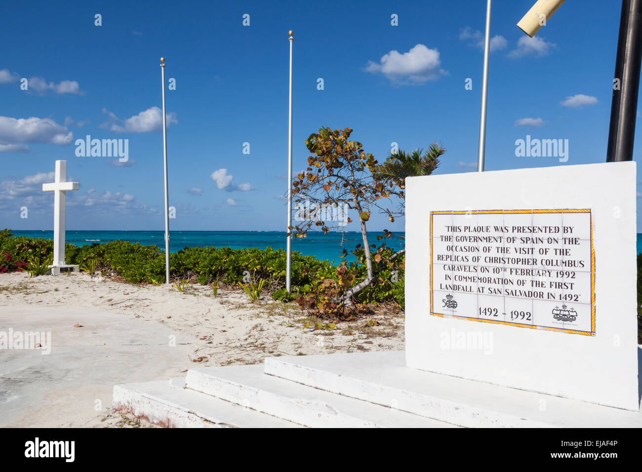 Columbus Monument San Salvador Island Bahamas sea beach sun beautiful warm south exotic tropics Columbus Monument San Salvador Island Bahamas sea beach sun beautiful warm south exotic tropics