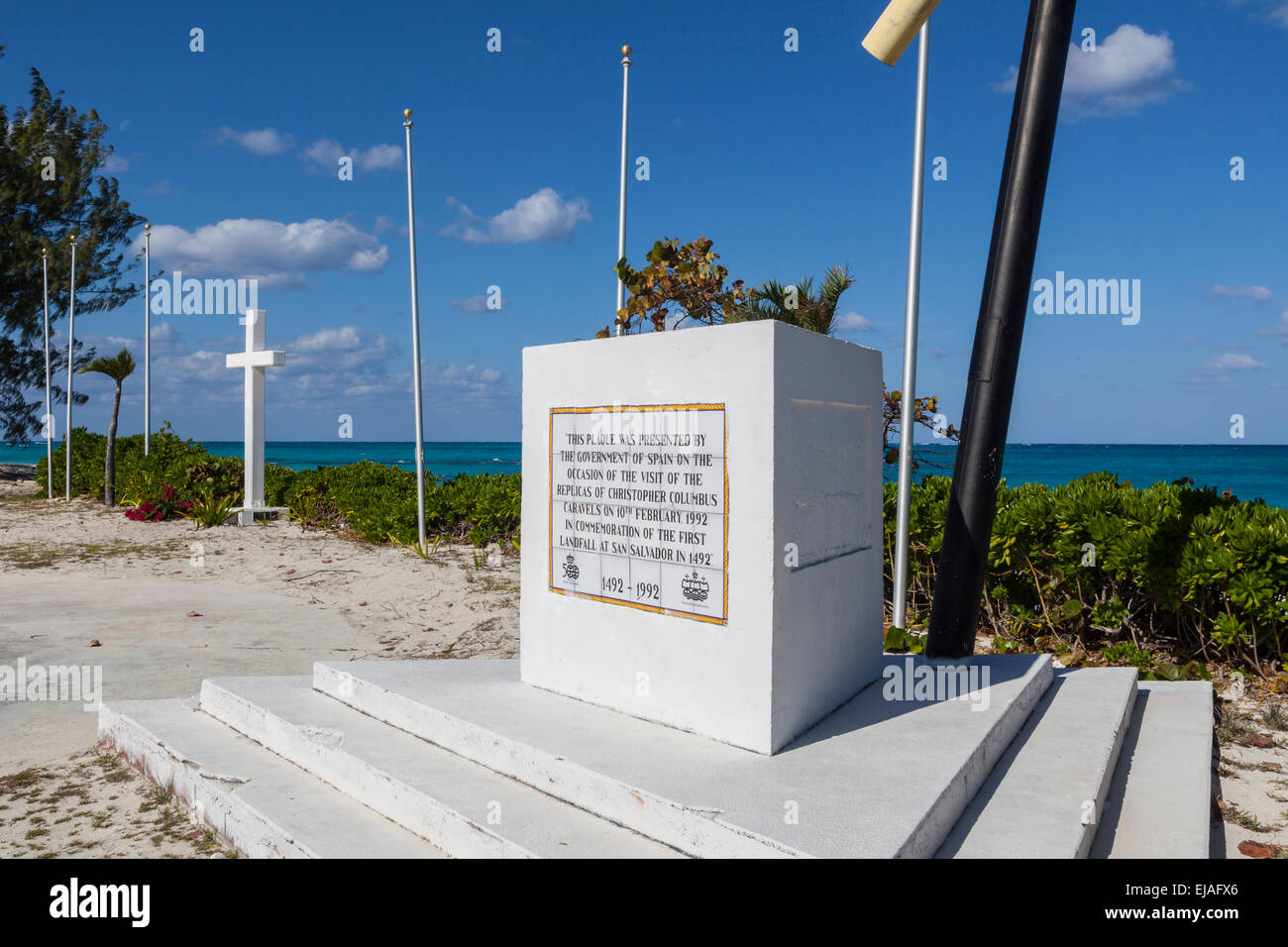 Columbus Monument San Salvador Island Bahamas sea beach sun beautiful warm south exotic tropics Columbus Monument San Salvador Island Bahamas sea beach sun beautiful warm south exotic tropics