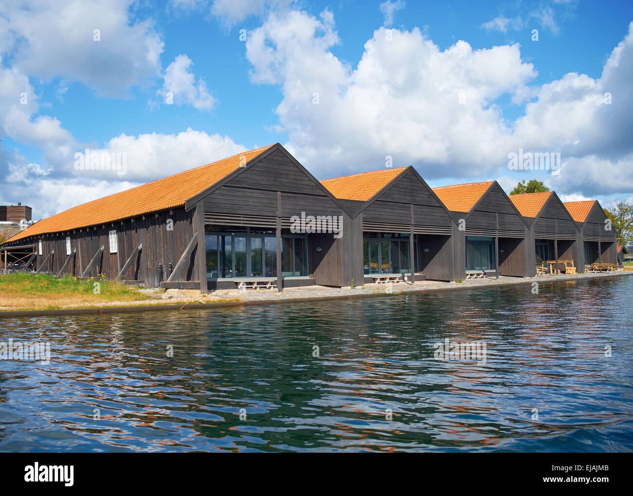 Red Denmark A red roof houses near harbor in Copenhagen, Denmark Stock Photo - Alamy