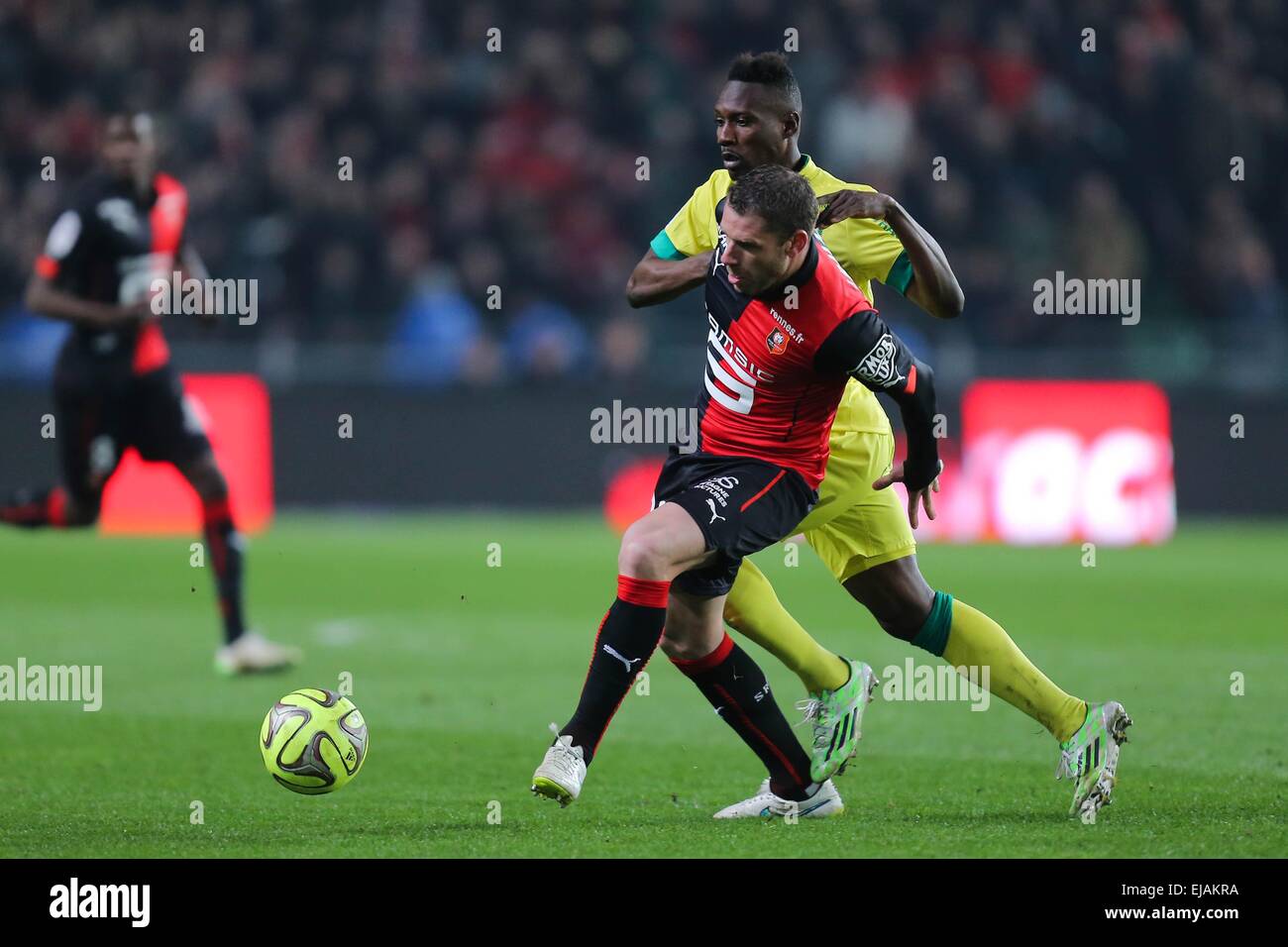 Sylvain ARMAND/Ismael BANGOURA - 21.03.2015 - Rennes/Nantes - 30eme journee de Ligue 1 -.Photo : Vincent Michel/Icon Sport Stock Photo