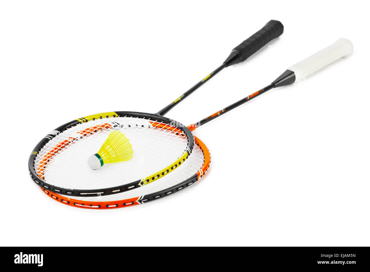 Badminton racket and shuttlecock Stock Photo Alamy