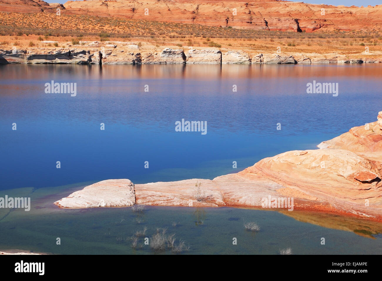 The stone desert of red sandstone Stock Photo
