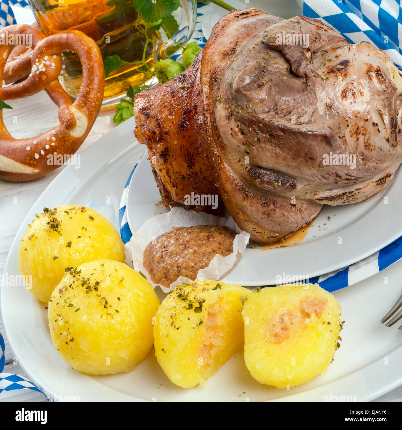 Schweinshaxe pork knuckle on Bavarian Stock Photo Alamy