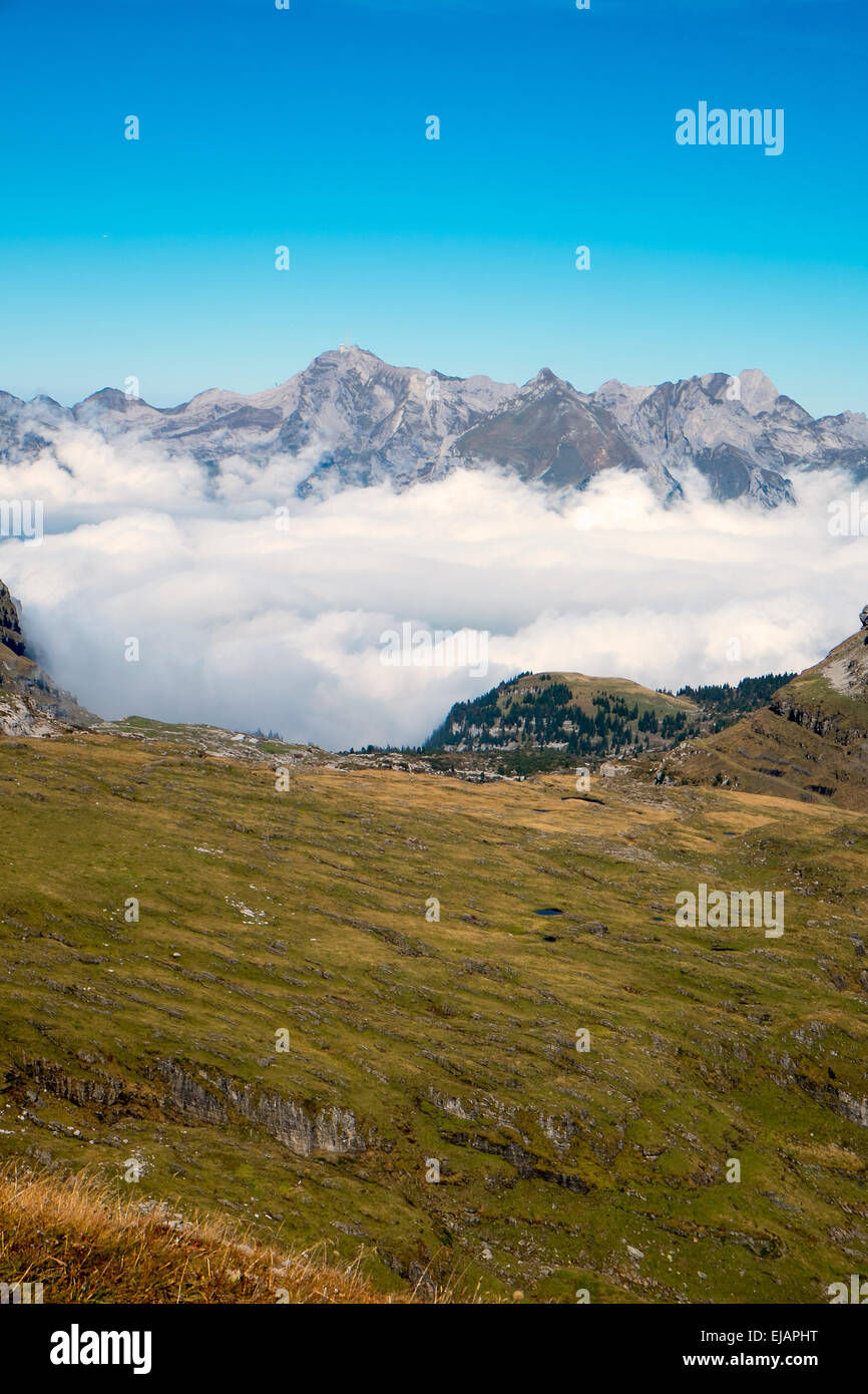 The Alpstein range in the swiss Alps Stock Photo