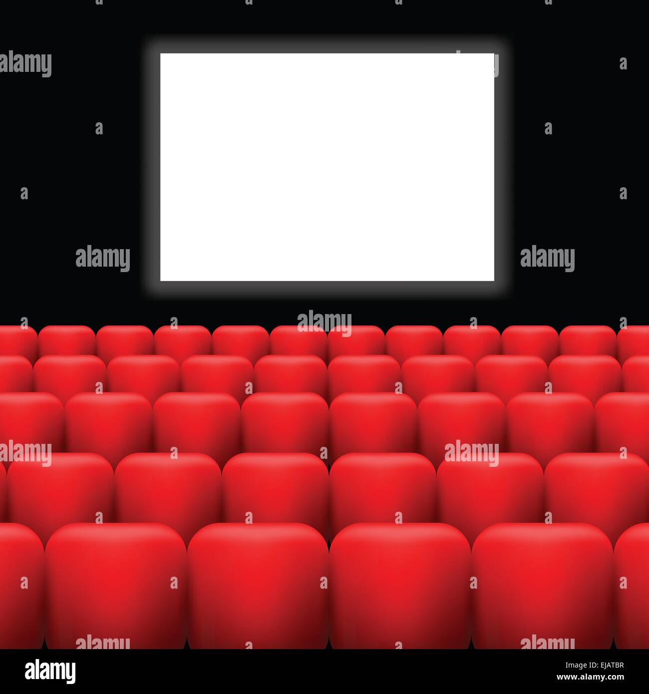 cinema screen  and red seats Stock Photo