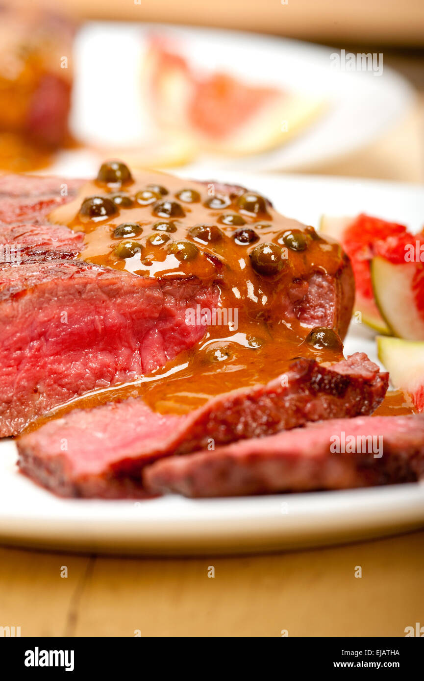 green peppercorn beef filet mignon Stock Photo Alamy