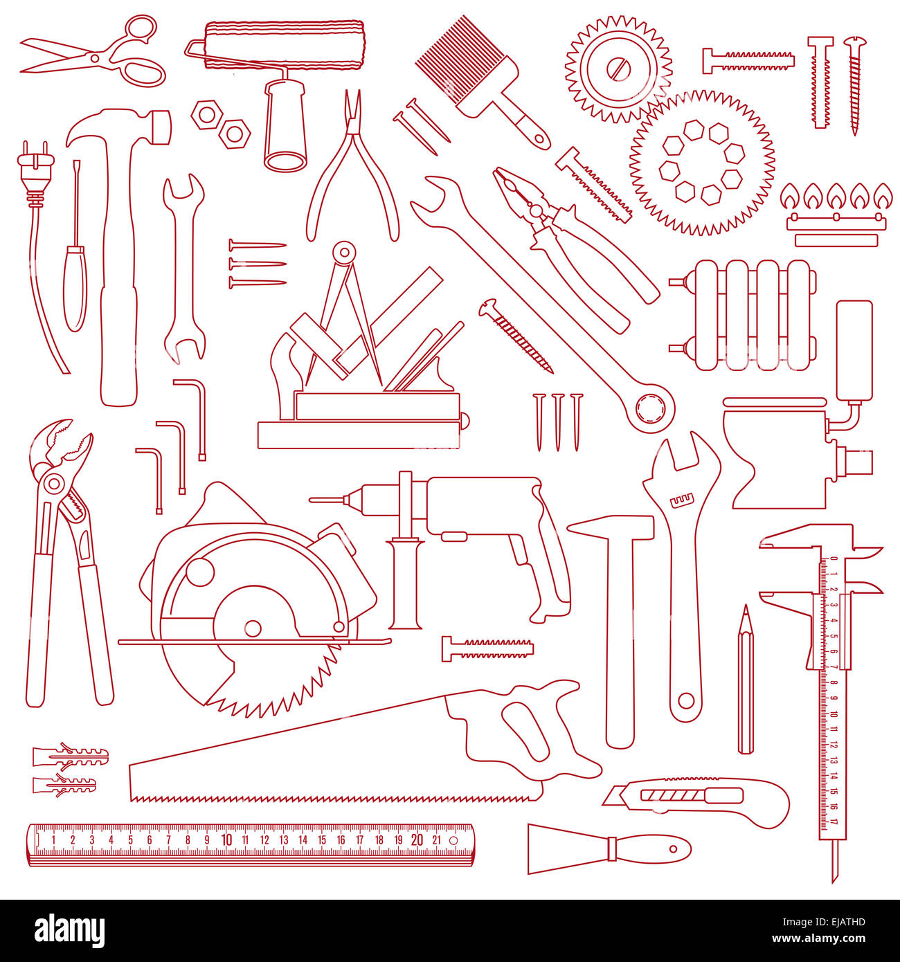 tool pattern Stock Photo