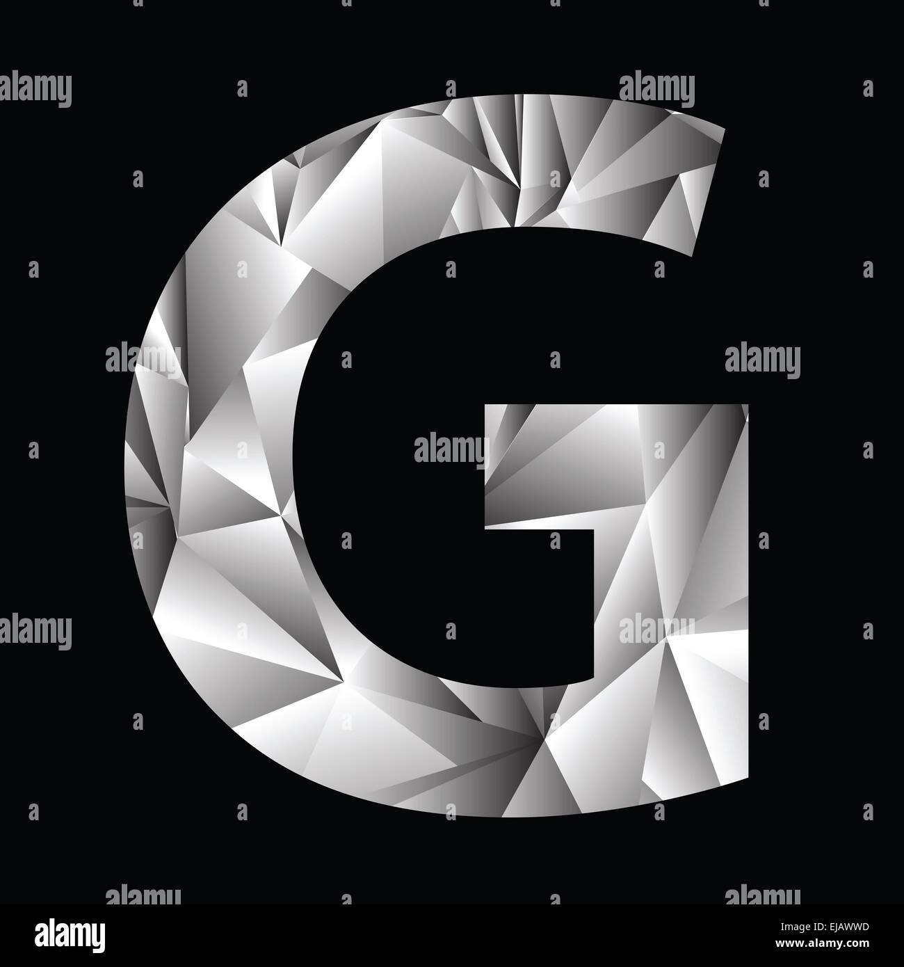 crystal letter  G Stock Photo