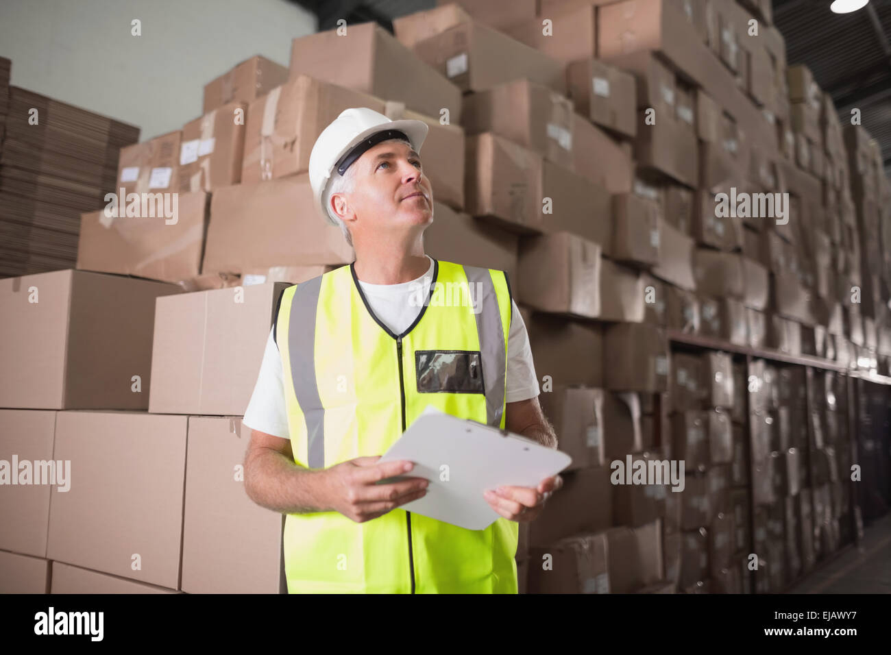 Manual worker in warehouse Stock Photo