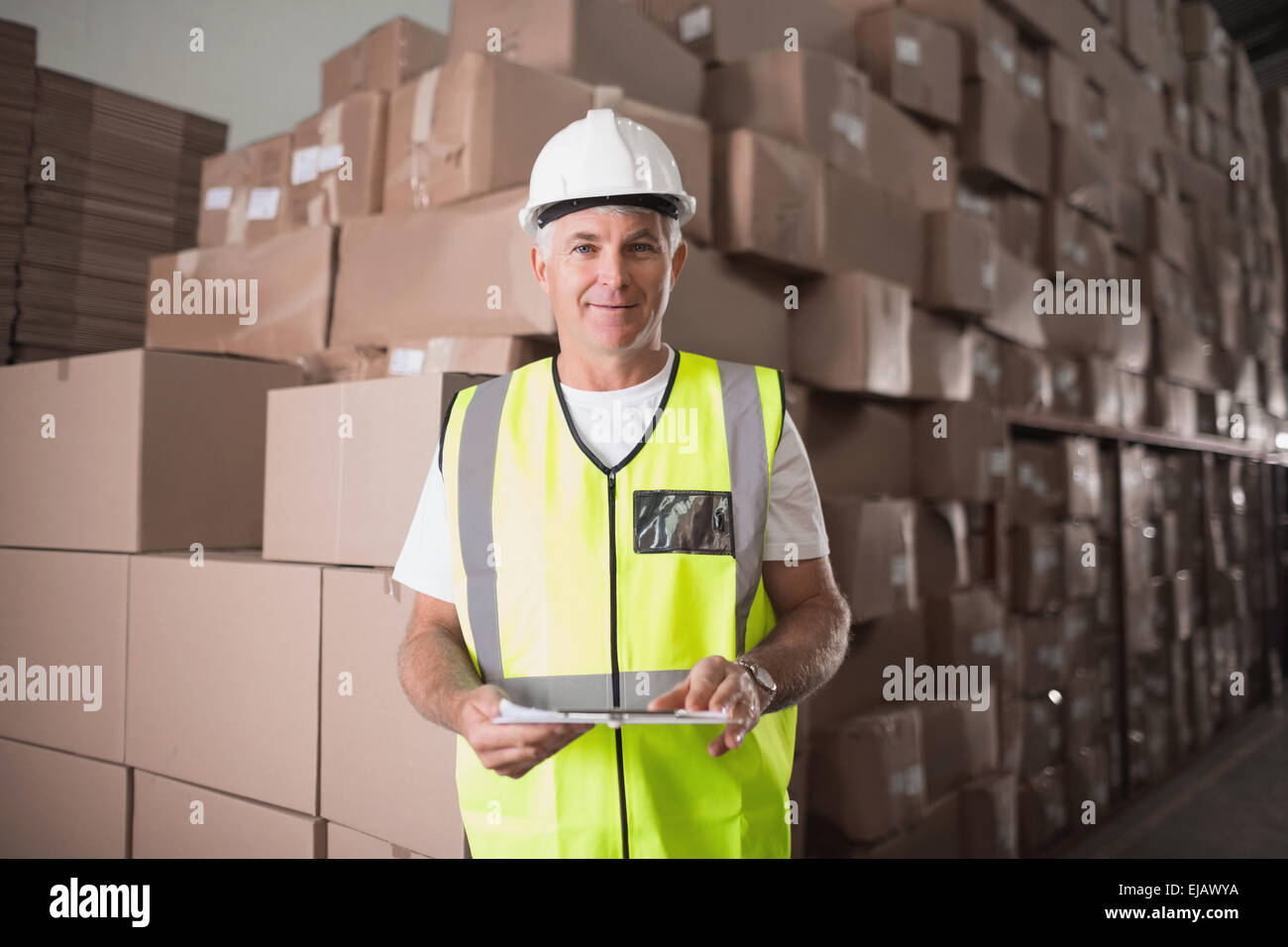 Portrait of manual worker in warehouse Stock Photo