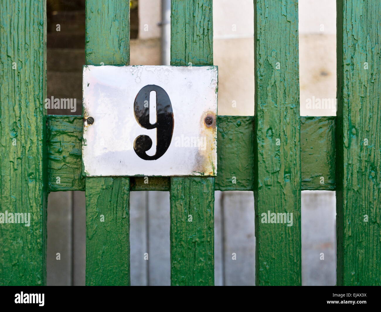 wooden fence with number Stock Photo Alamy
