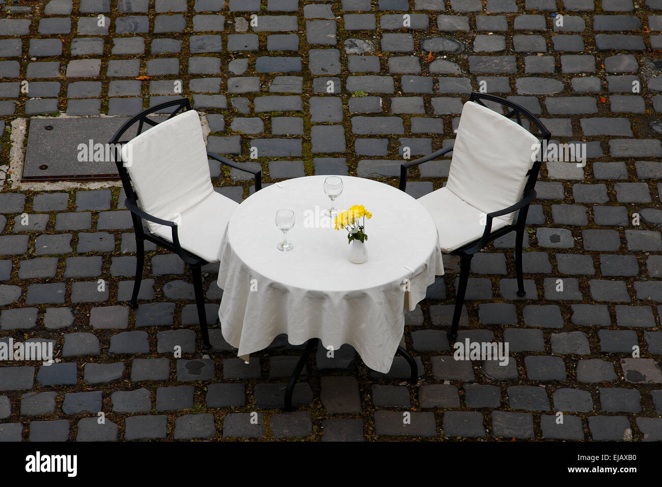 Table on the street Stock Photo