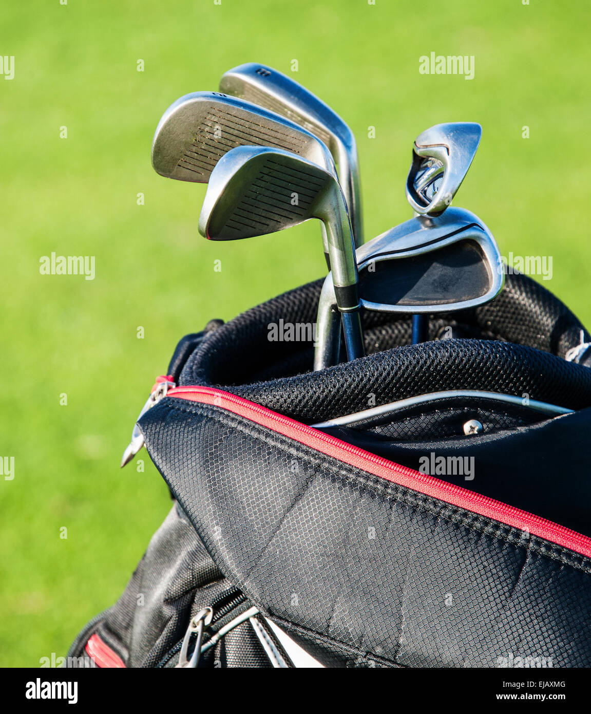 Golf club. Bag with golf clubs Stock Photo Alamy