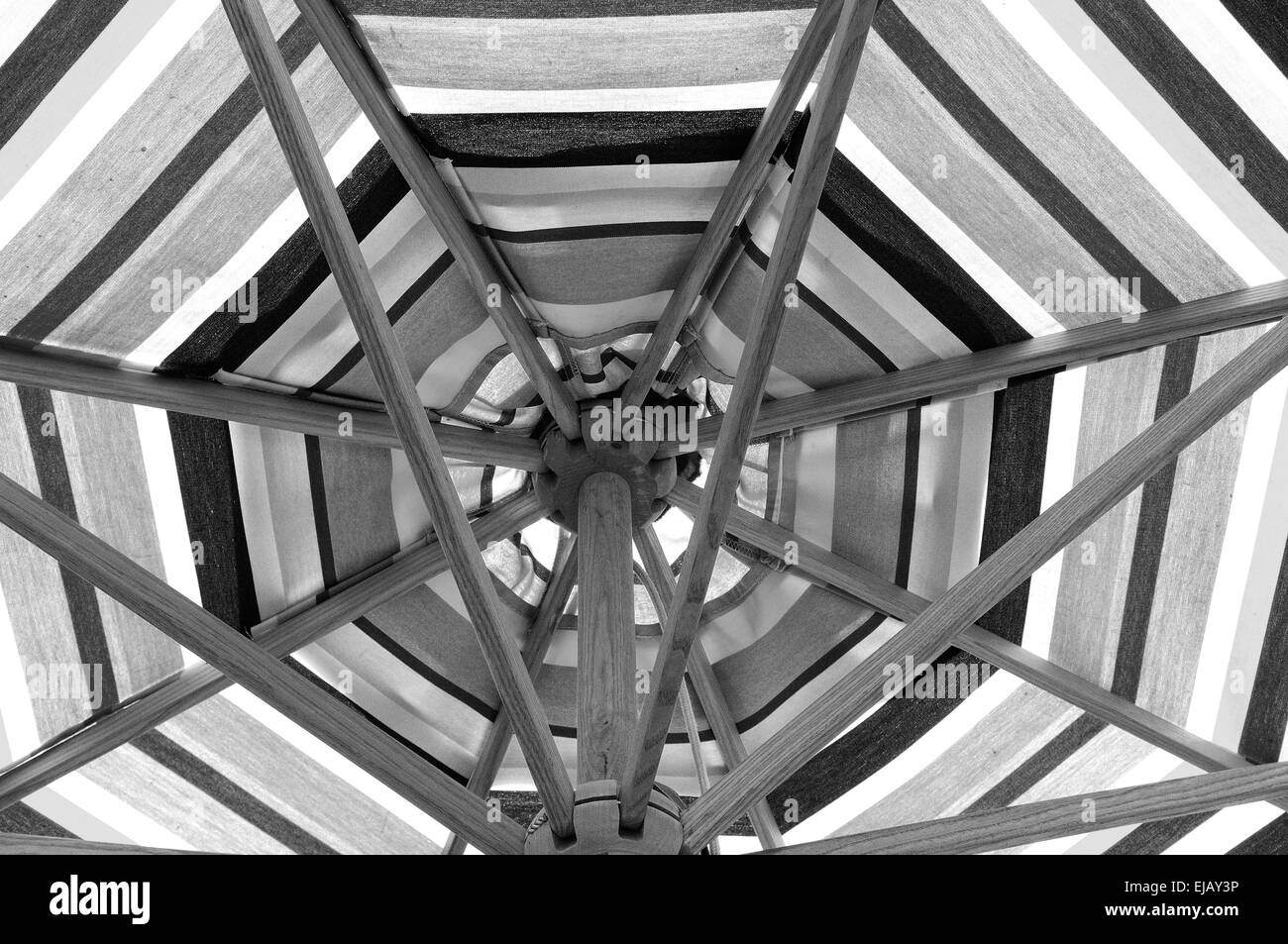 Parasol open black-white Stock Photo