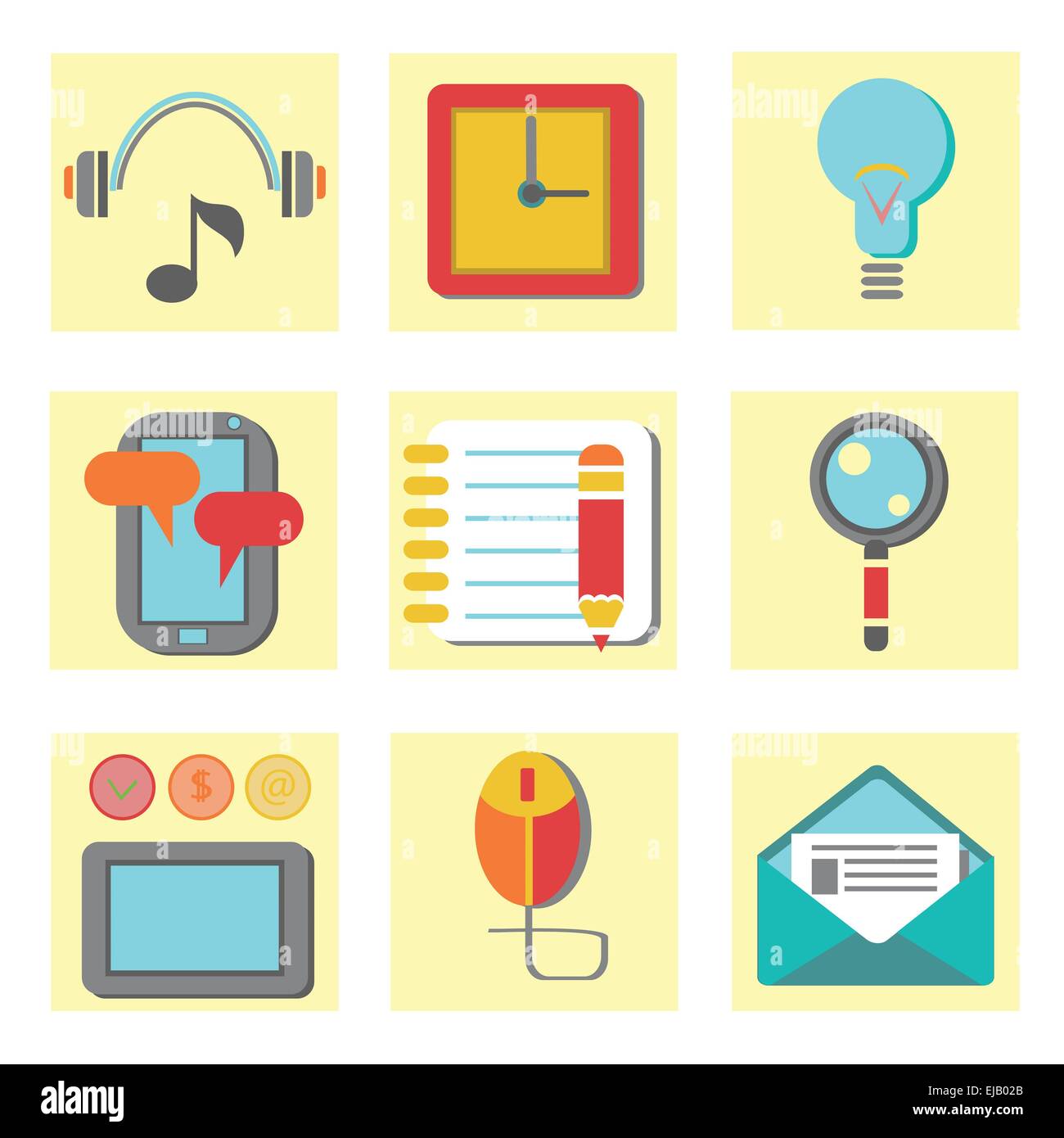 set of flat icons for web appplication Stock Photo - Alamy