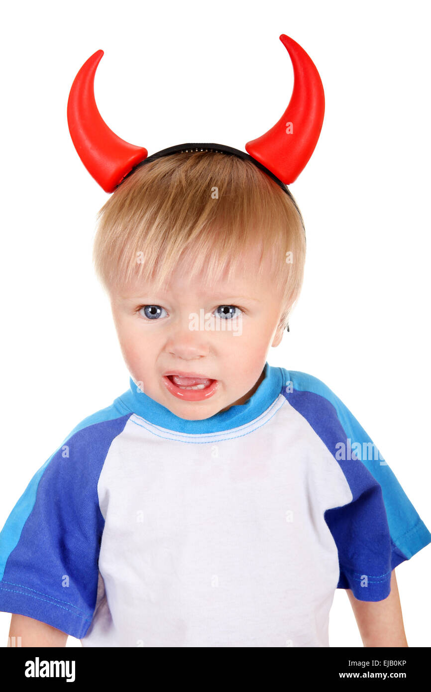 Baby with Devil Horns Stock Photo Alamy