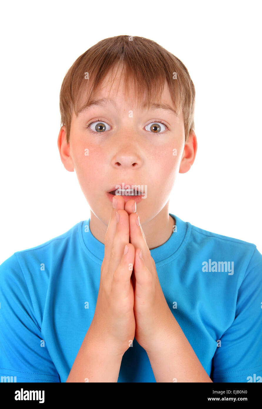 Kid pleading Stock Photo