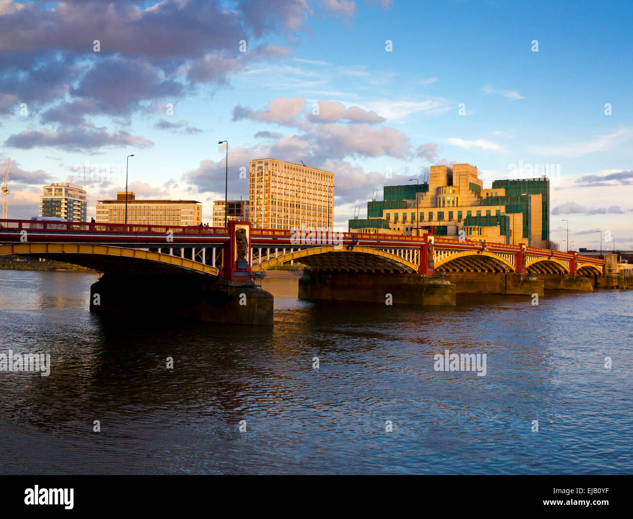 Vauxhall Bridge over the River Thames London England UK built 1906 it carries the A202 road