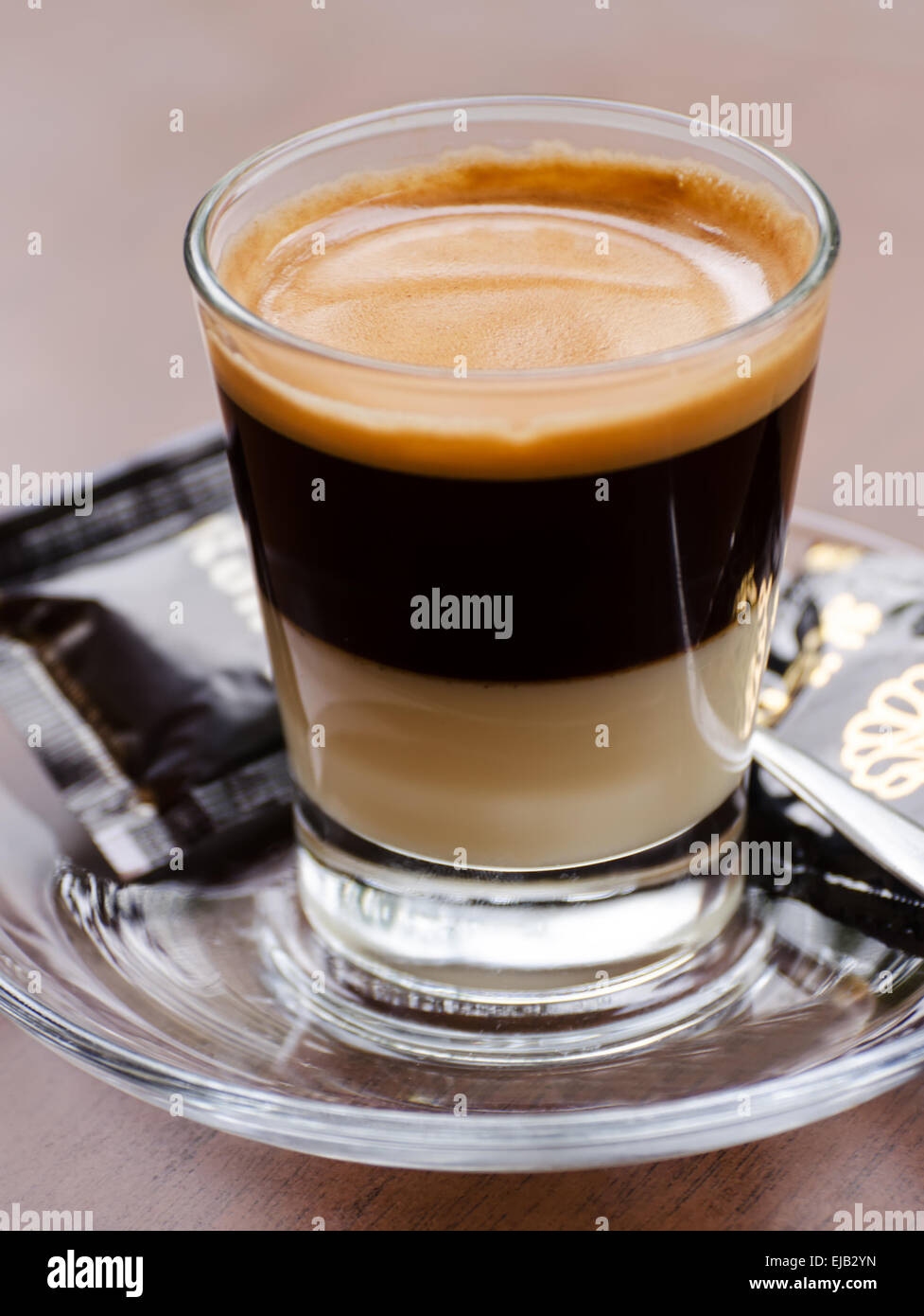 espresso shot in glass Stock Photo Alamy