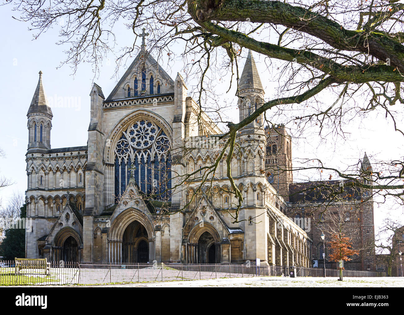 Cathedral and Abbey Church of Saint Alban in St.Albans, UK Stock Photo