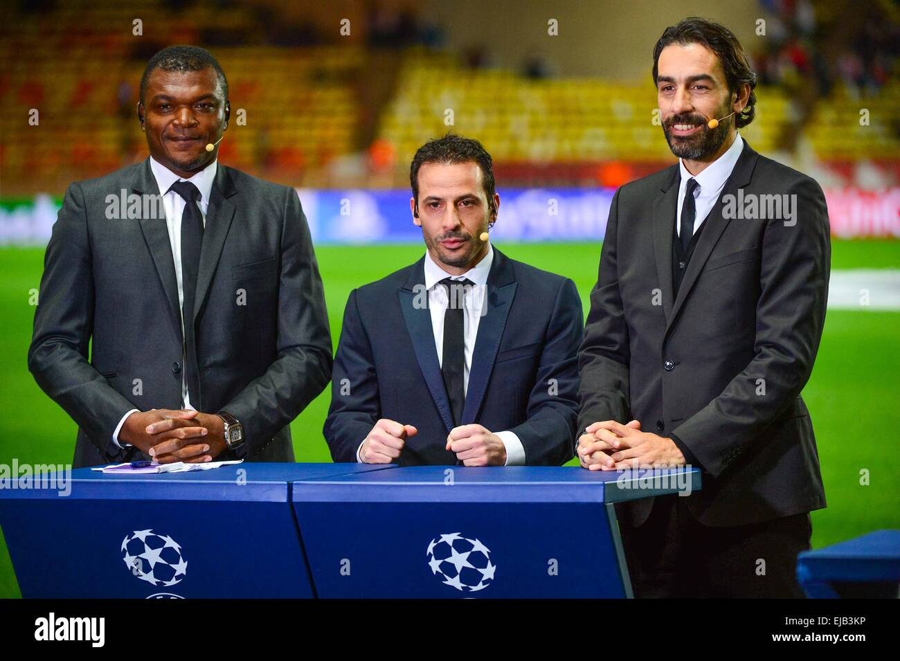 Marcel DESAILLY/Ludovic GIULY/Robert PIRES - 17.03.2015 - Monaco/Arsenal - 1/8Finale Retour Champions League.Photo : Dave Winter/Icon Sport Stock Photo