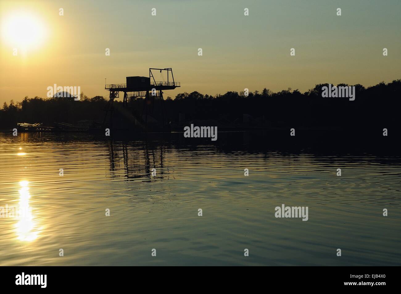 at the quarry pond in the sun Stock Photo Alamy