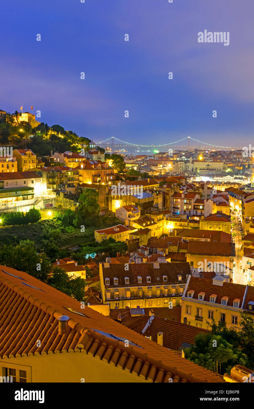 The lights of Lisbon in Portugal Stock Photo Alamy