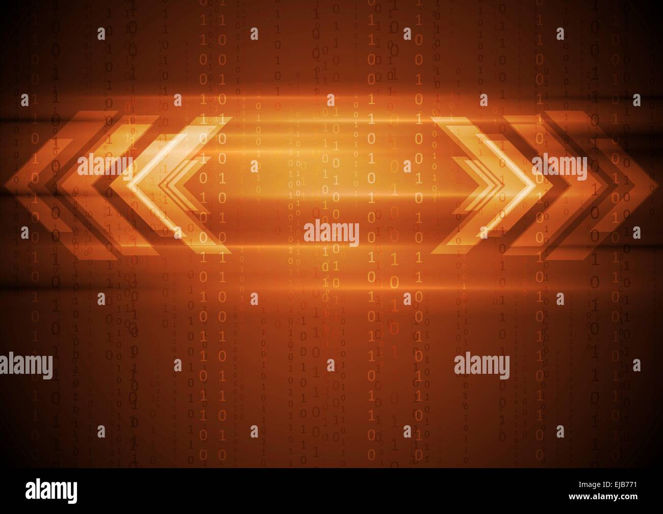 Orange Hi Tech Background With Arrows Stock Photo Alamy