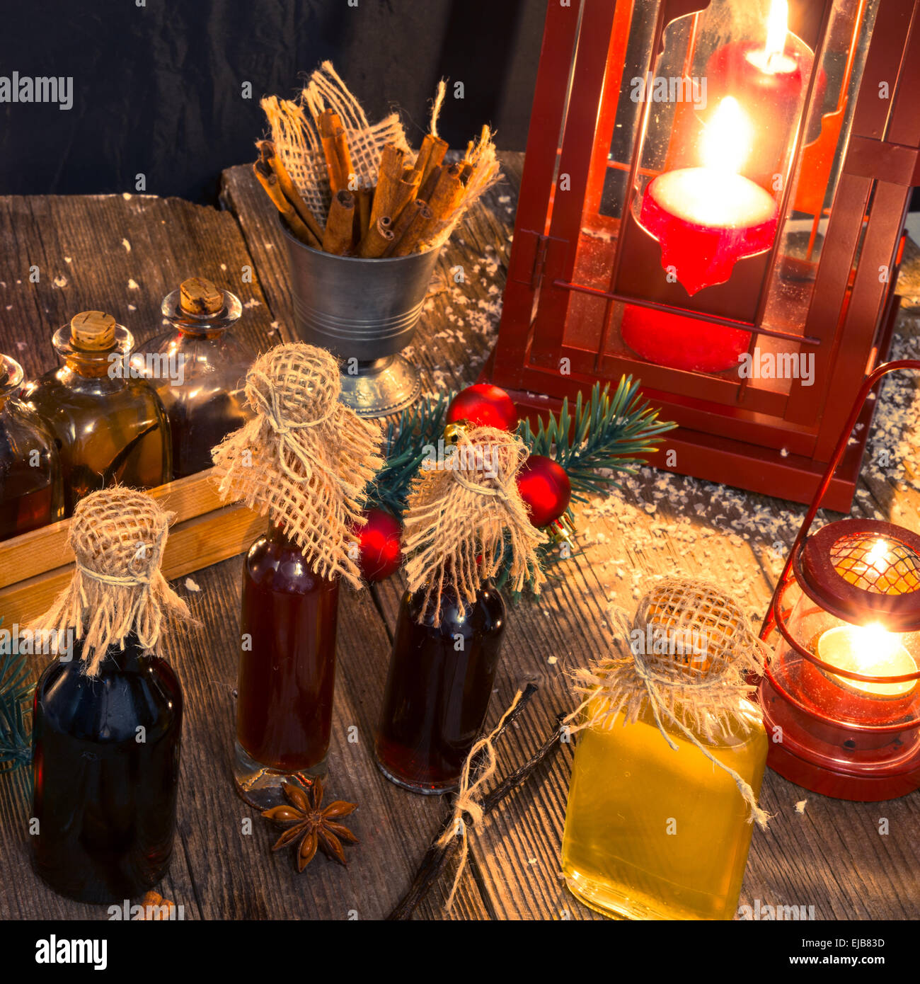 Christmas extracts for baking Stock Photo Alamy