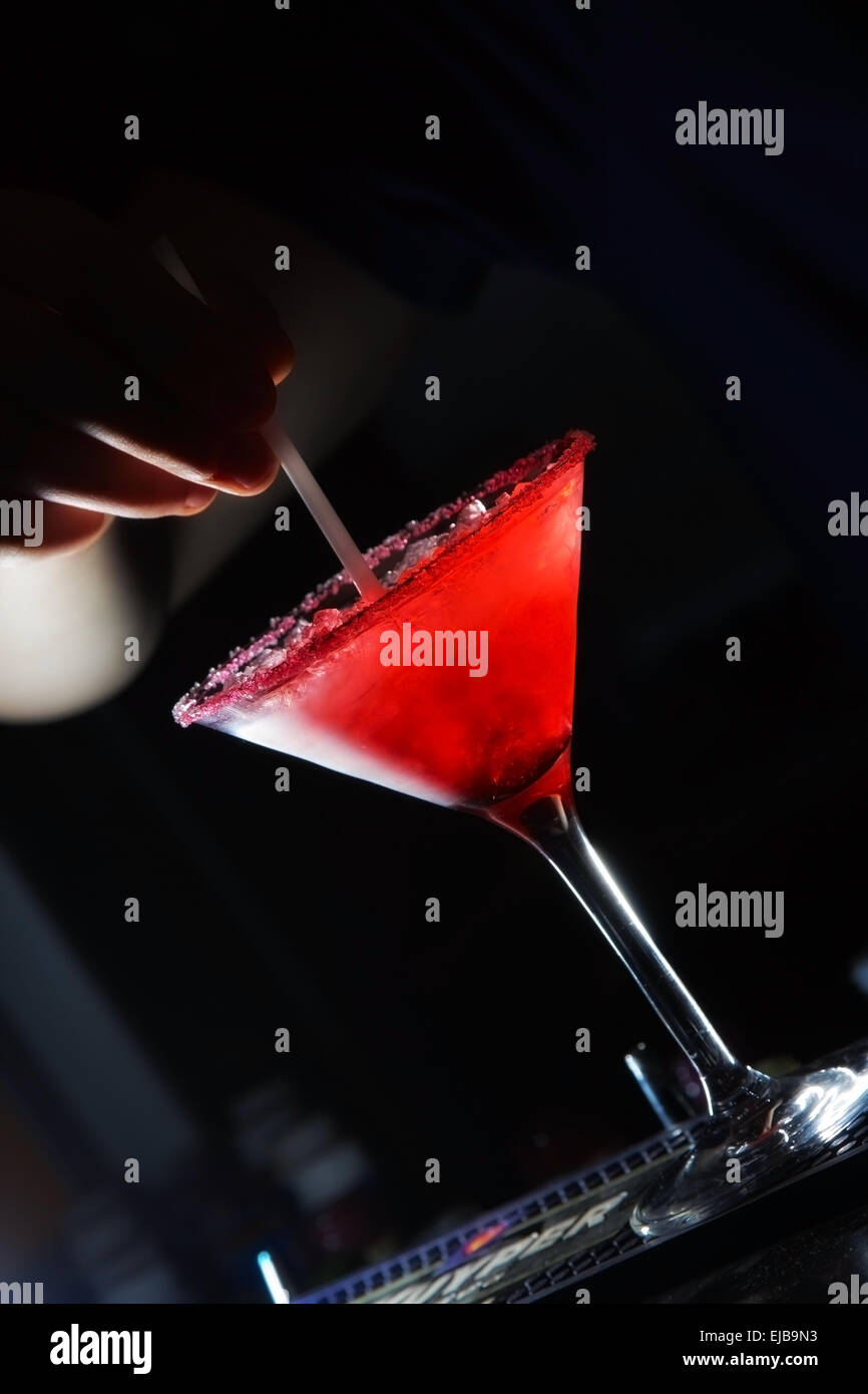 alcohol drinks on bar. cocktail Stock Photo