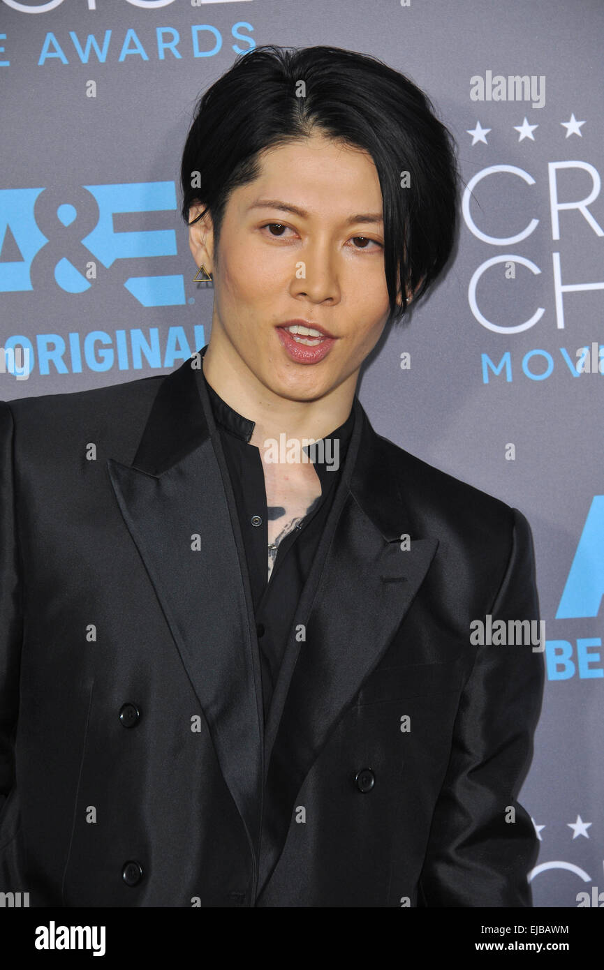 LOS ANGELES, CA - JANUARY 15, 2015: Takamasa Ishihara (Miyavi) at the 20th Annual Critics' Choice Movie Awards at the Hollywood Palladium. Stock Photo