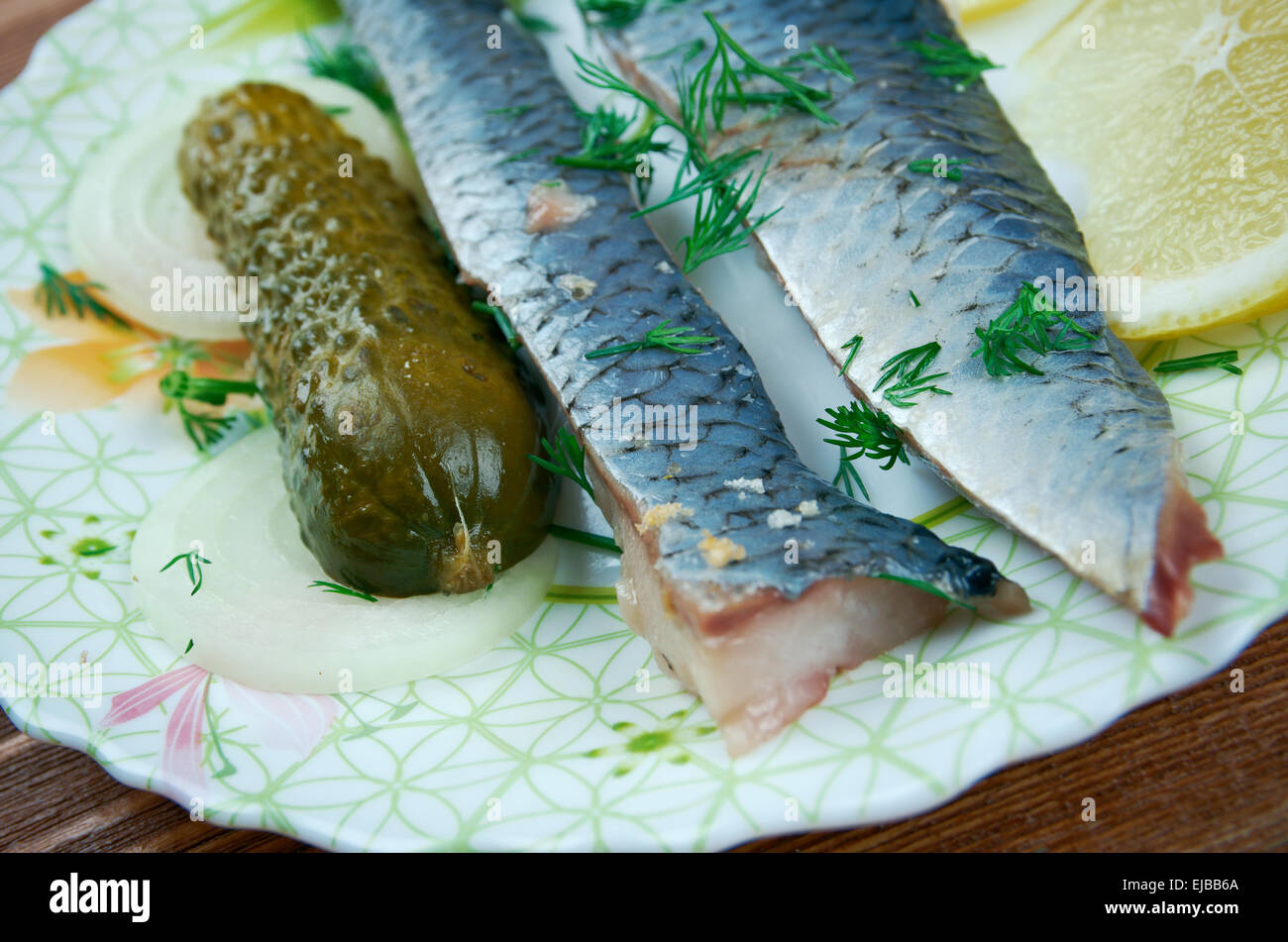 Typical Dutch salted herring Stock Photo Alamy