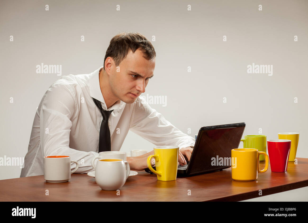 young man at the computer Stock Photo - Alamy