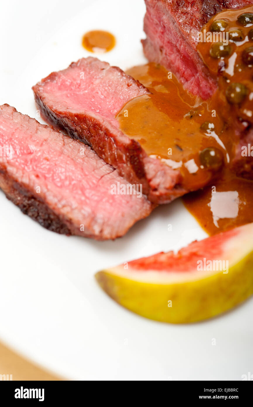 green peppercorn beef filet mignon Stock Photo Alamy