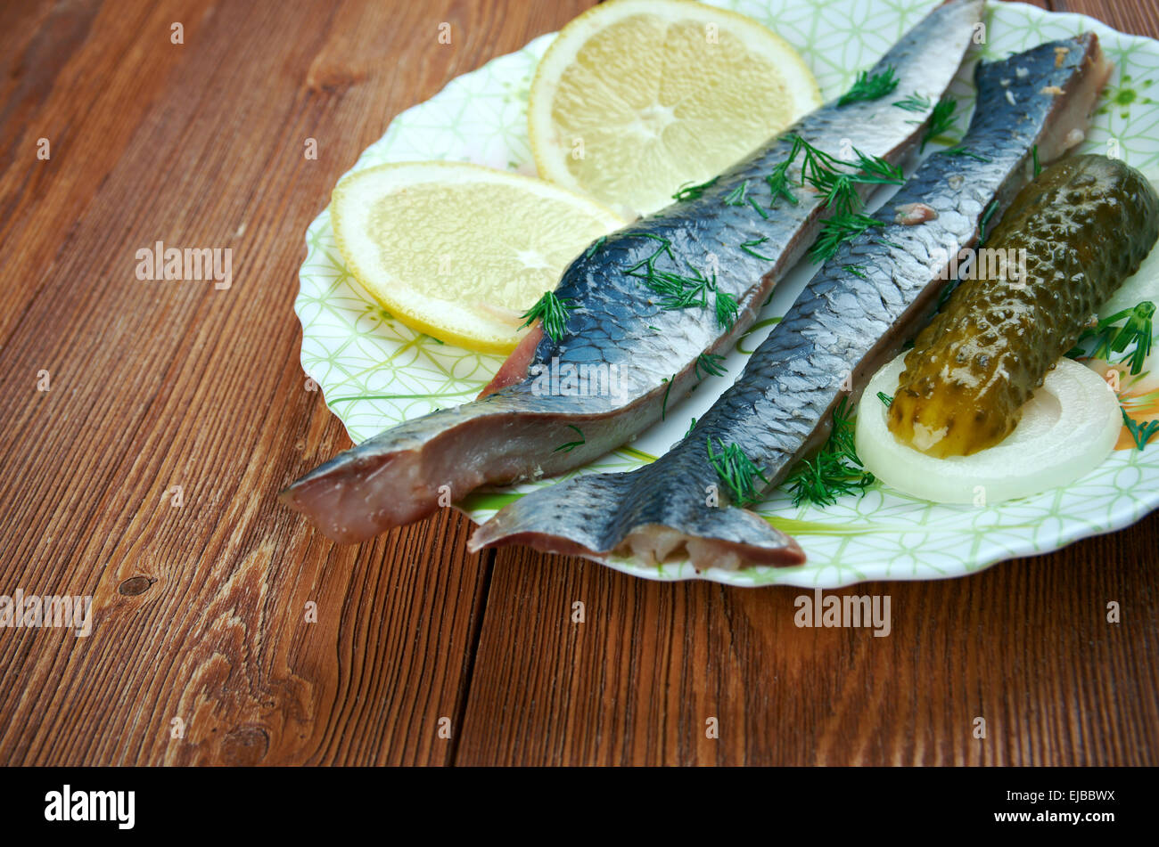 Typical Dutch salted herring Stock Photo Alamy