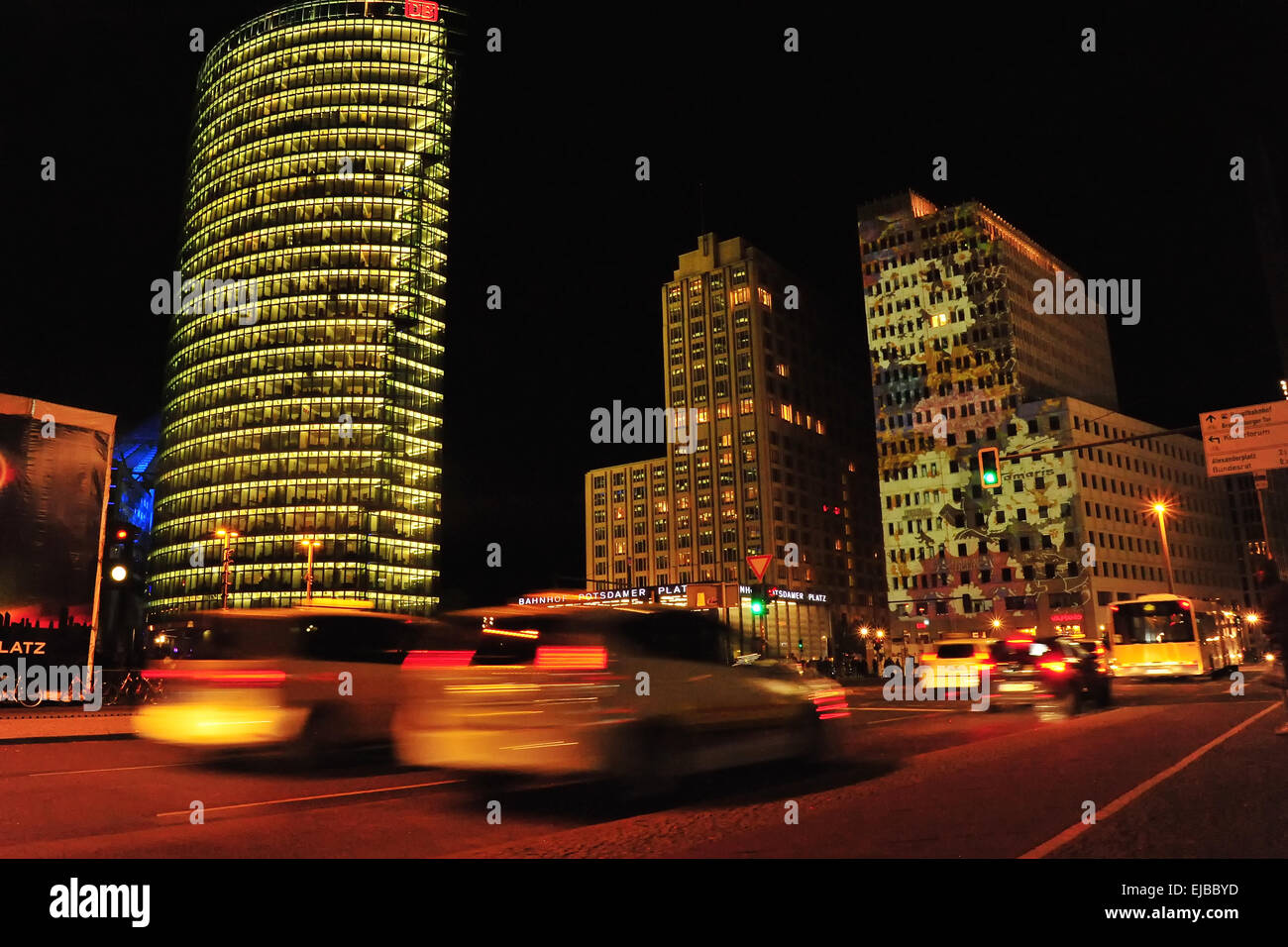 Capital Berlin Germany at night Stock Photo