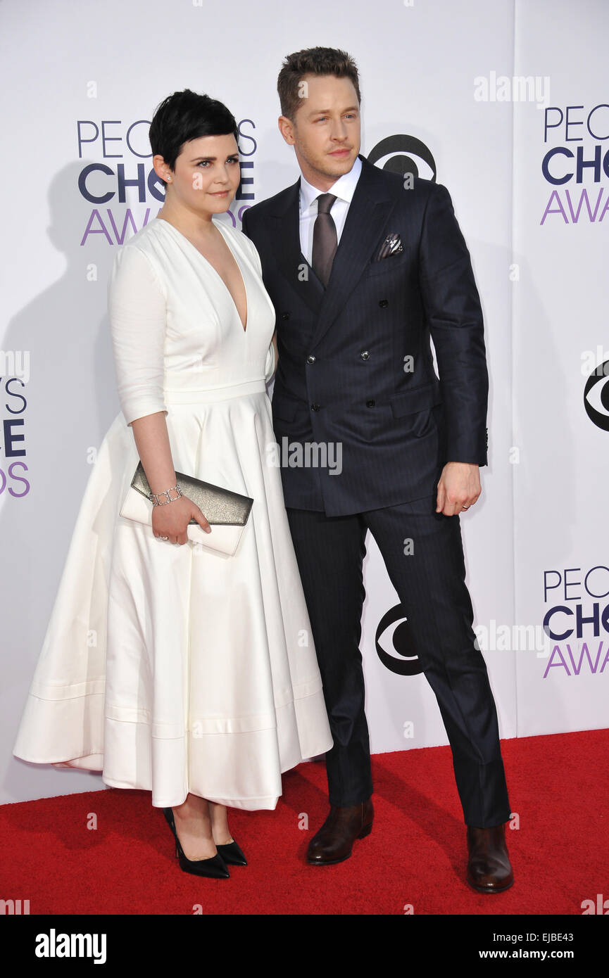 LOS ANGELES, CA - JANUARY 7, 2015: Ginnifer Goodwin & husband Josh Dallas at the 2015 People's Choice Awards at the Nokia Theatre L.A. Live downtown Los Angeles. Stock Photo