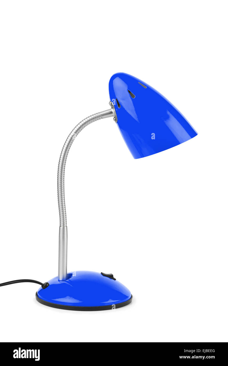 Blue desk lamp Stock Photo Alamy