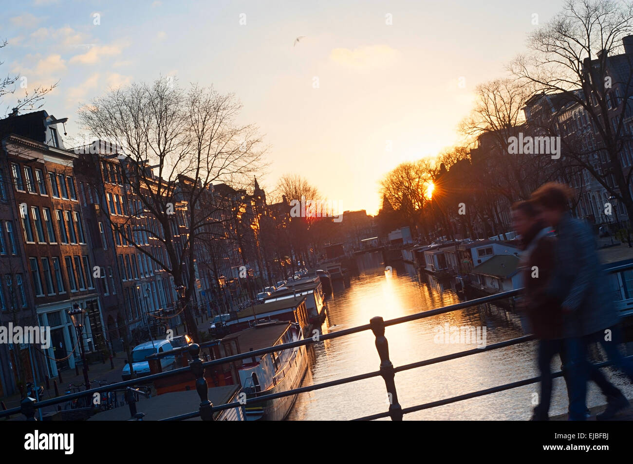Amsterdam at sunset Stock Photo Alamy