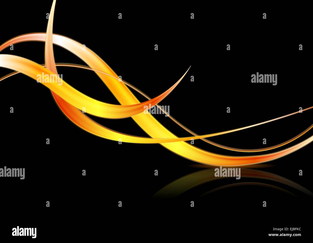 Glowing abstract waves on black background Stock Photo - Alamy