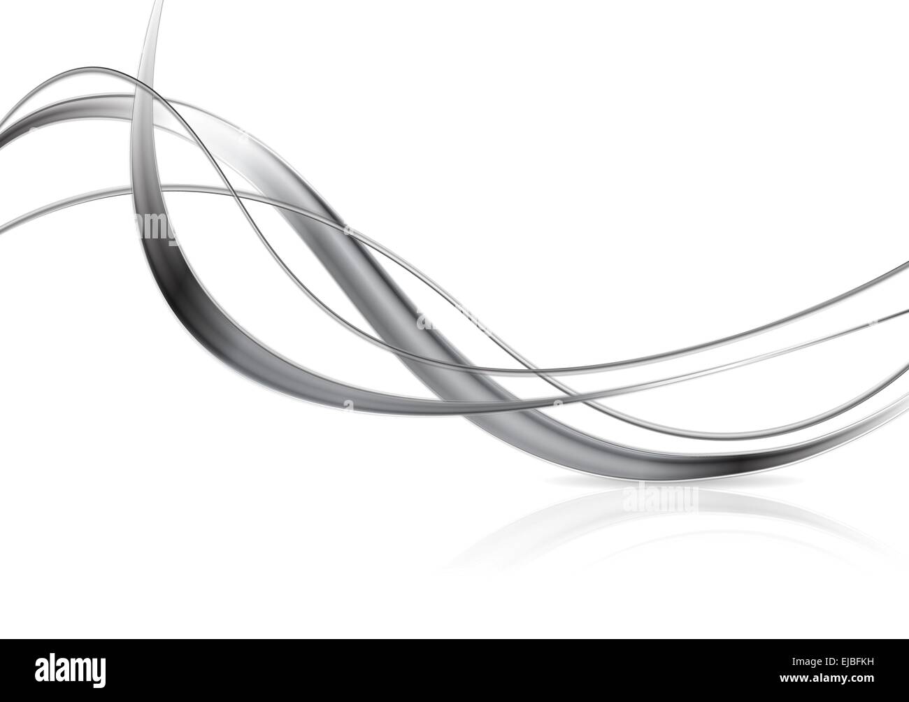 Metallic abstract waves on white background Stock Photo - Alamy