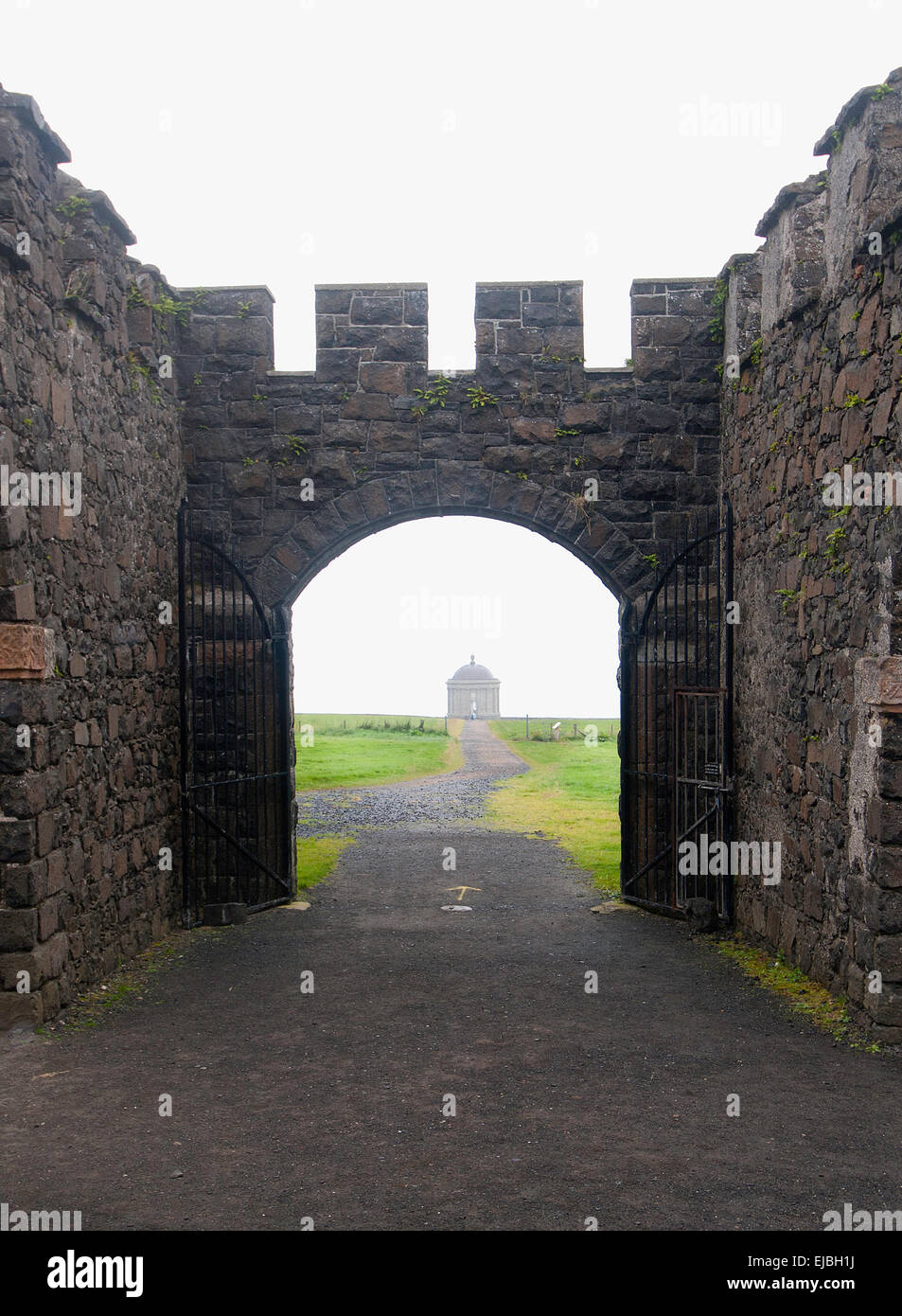 Mussenden Temple from Downhill House Stock Photo